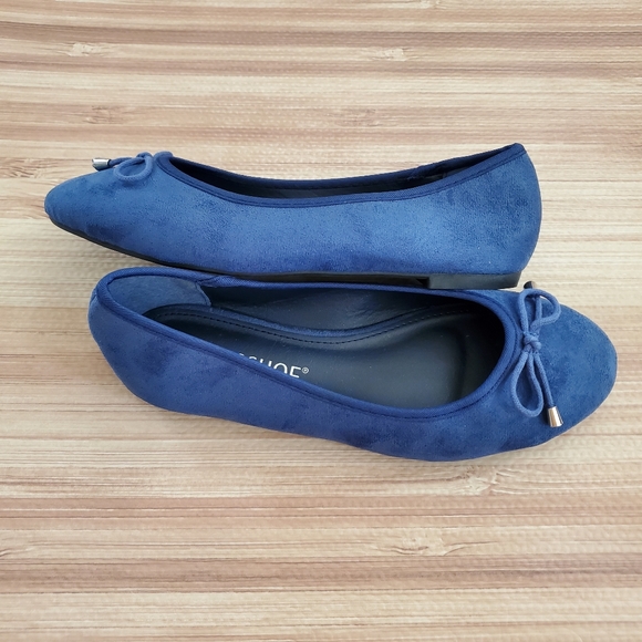 NWOB MUSSHOE Blue Microsuede Slip On Ballet Shoe - Picture 5 of 10